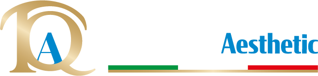 Logo Top Quality Aesthetic bianco e azzurro